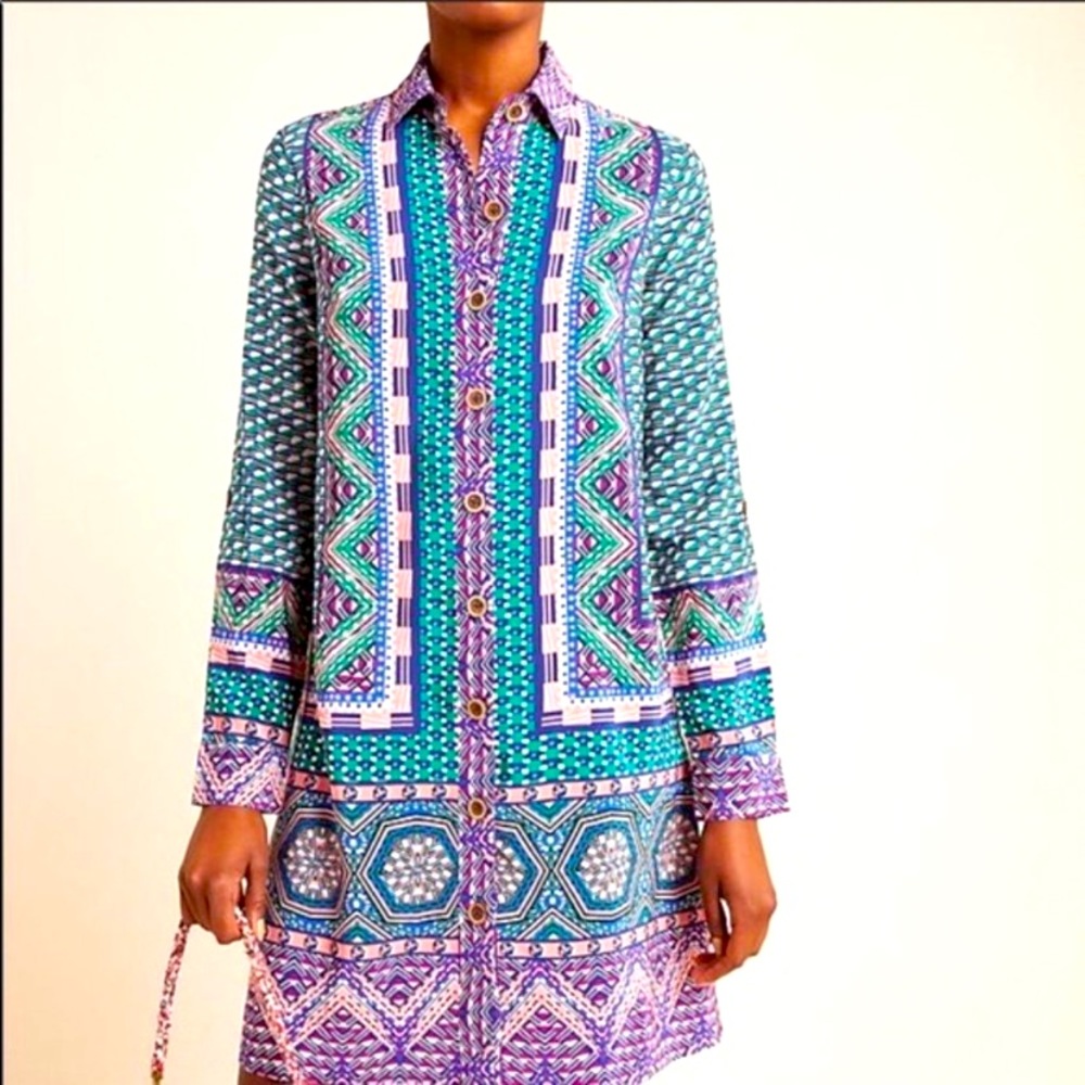 Sold Out Anthropologie Silk Casablanca Shirt Dress